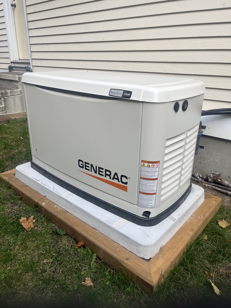 Generac standby generator installed outside Ottawa home for automatic backup power
