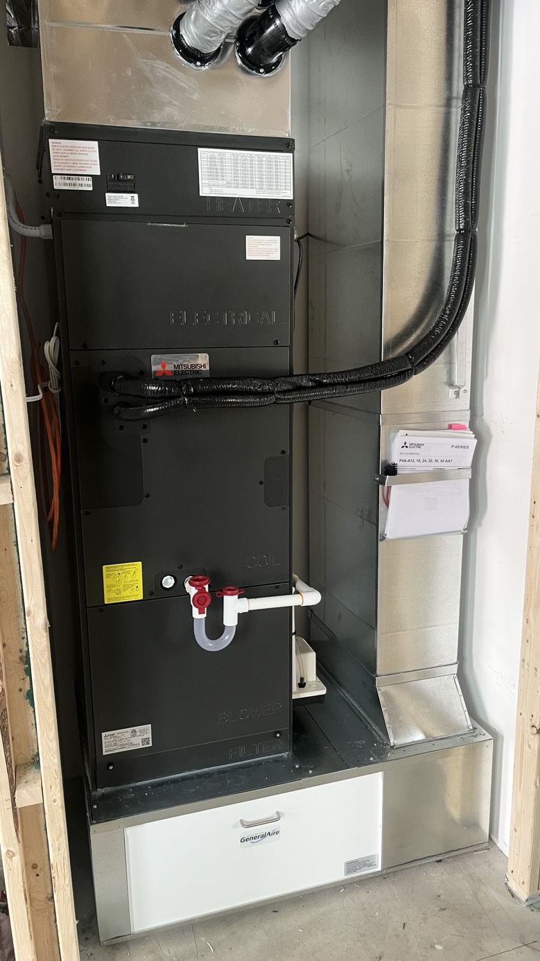 Mitsubishi Electric air handler professionally installed by Comfort Tech Ottawa